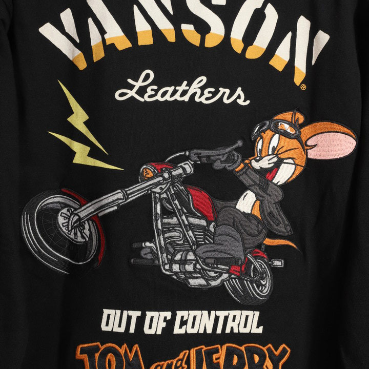 24h限定P最大12倍!5/22am01:59迄 VANSON トムとジェリー コラボ ロンT TJV-2502 バンソン TOM AND JERRY 刺繍 長袖Tシャツ | VANSON | 11