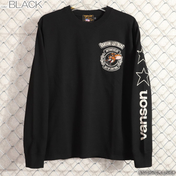 24h限定P最大12倍!5/22am01:59迄 VANSON トムとジェリー コラボ ロンT TJV-2502 バンソン TOM AND JERRY 刺繍 長袖Tシャツ | VANSON | 06