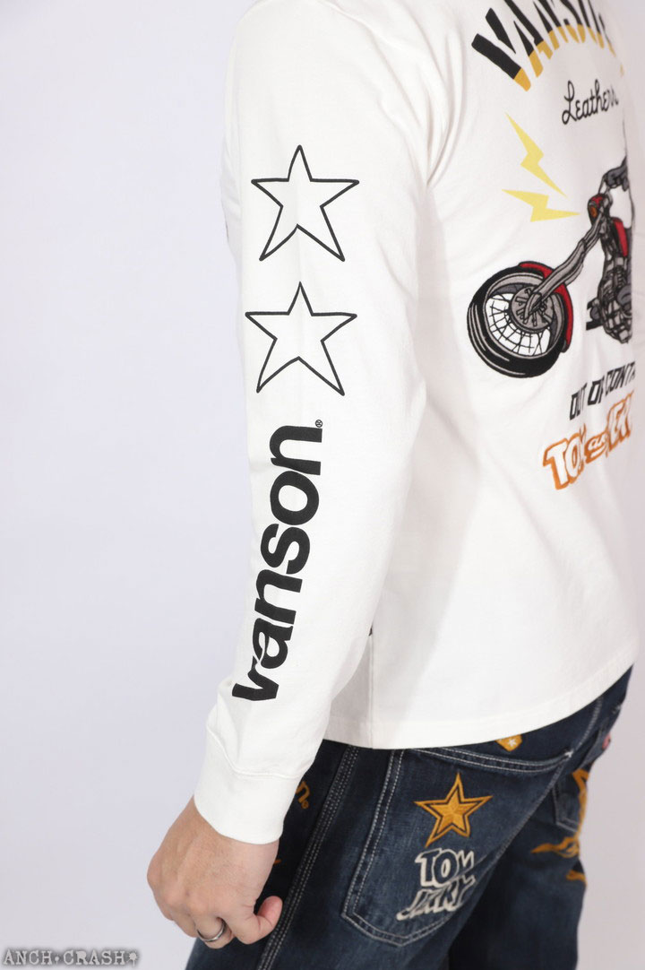 24h限定P最大12倍!5/22am01:59迄 VANSON トムとジェリー コラボ ロンT TJV-2502 バンソン TOM AND JERRY 刺繍 長袖Tシャツ | VANSON | 21