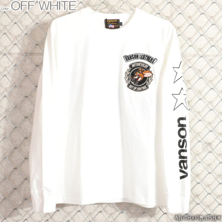 24h限定P最大12倍!5/22am01:59迄 VANSON トムとジェリー コラボ ロンT TJV-2502 バンソン TOM AND JERRY 刺繍 長袖Tシャツ | VANSON | 15