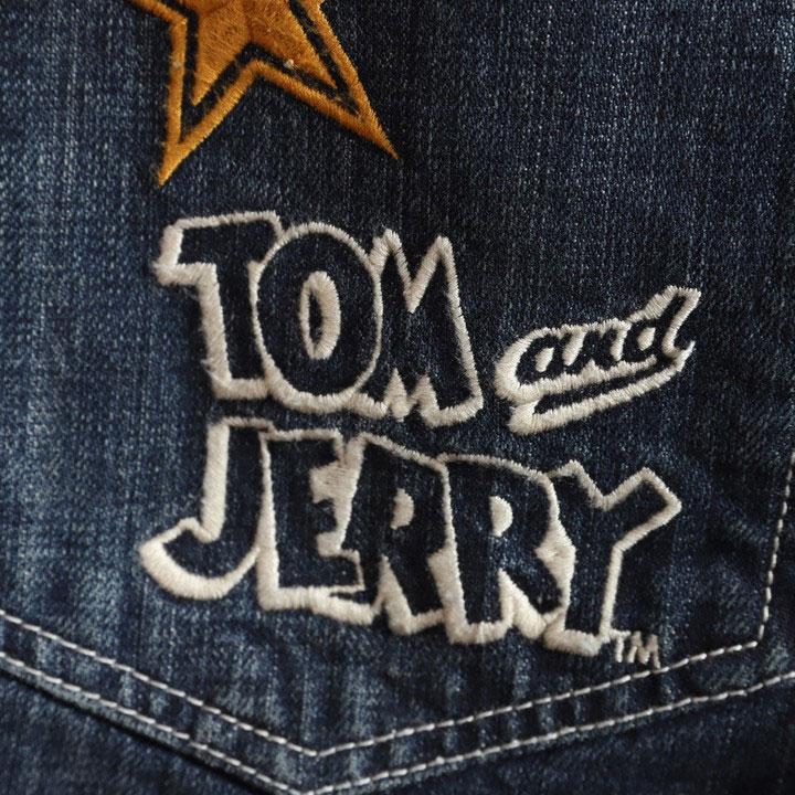 VANSON トムとジェリー コラボ デニムパンツ TJV-2508 バンソン TOM AND JERRY 刺繍の画像