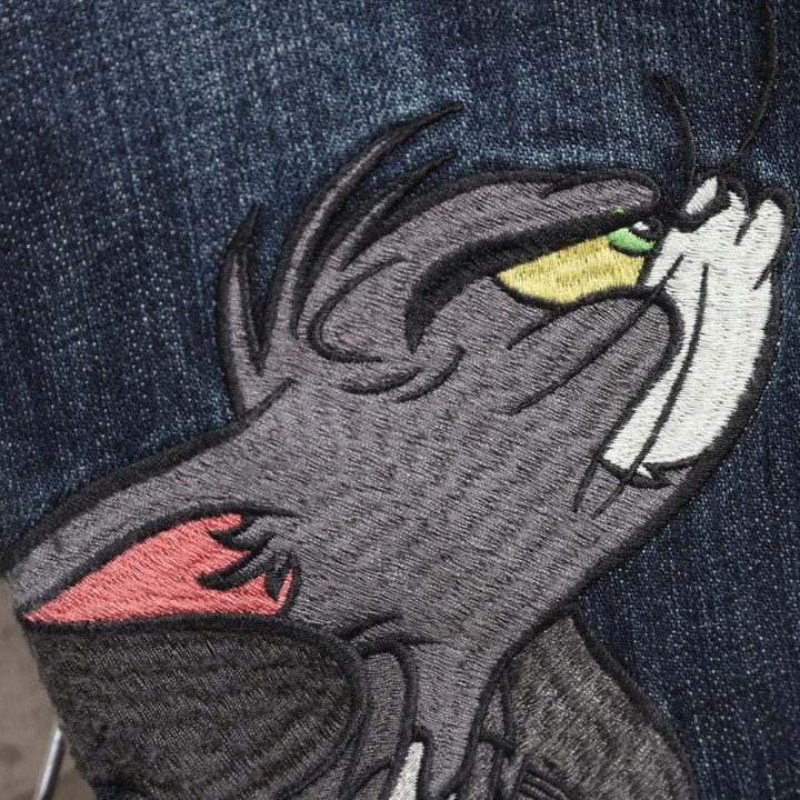 VANSON トムとジェリー コラボ デニムパンツ TJV-2508 バンソン TOM AND JERRY 刺繍の画像