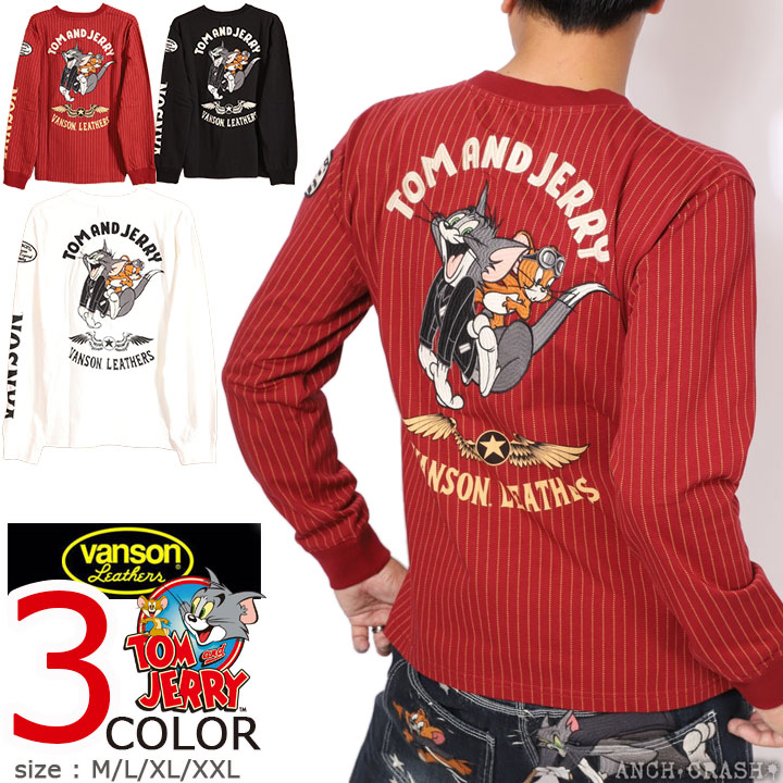 VANSON(バンソン) トムとジェリー コラボ ロンTEE TJV-2526 TOM AND VANSON(バンソン) トムとジェリー コラボ ロンTEE TJV-2526 TOM AND