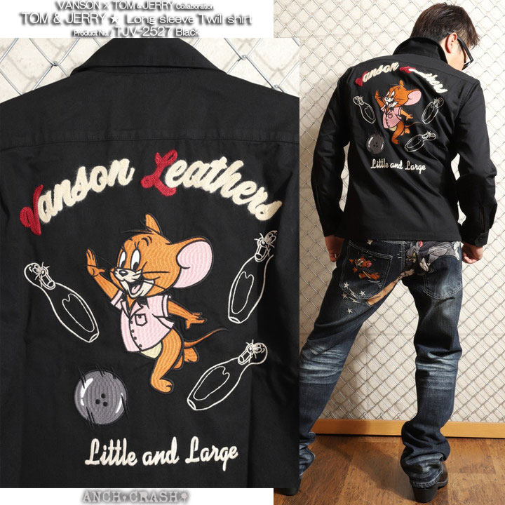 VANSON（バンソン） 24h限定pMAX16.5倍!6/22pm23:59迄 トムとジェリー コラボ ツイル 長袖シャツ TJV-2527 ...