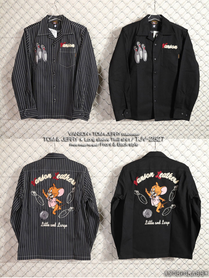 VANSON（バンソン） 24h限定pMAX16.5倍!6/22pm23:59迄 トムとジェリー コラボ ツイル 長袖シャツ TJV-2527 ...
