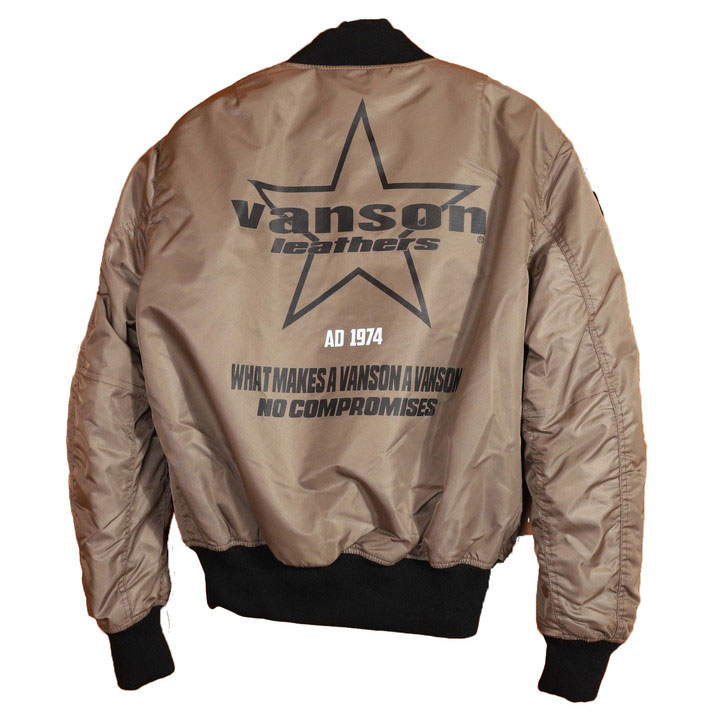 VANSON バンソン 防寒防水 MA-1 ライダースジャケット TVS2208W 肩・肘・脊椎・胸部プロテクター標準装備｜anch-crash｜04
