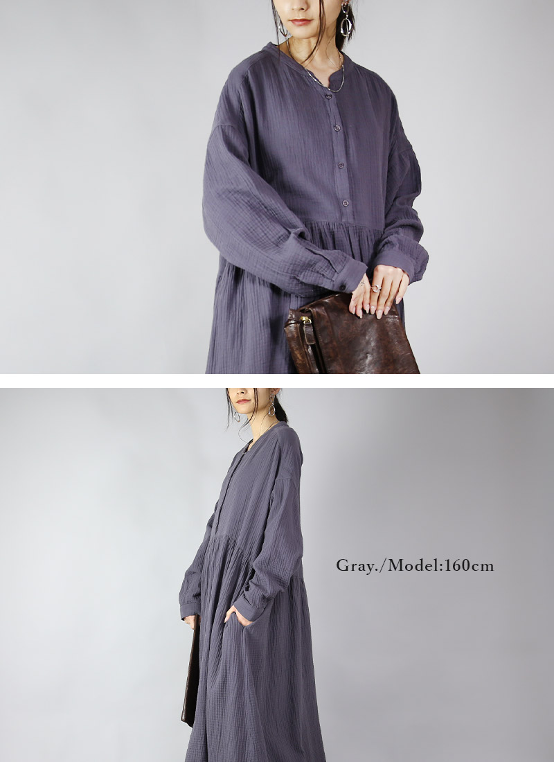 and it_（アンドイット） 爆買 ワンピース レディース 長袖 綿 ダブル