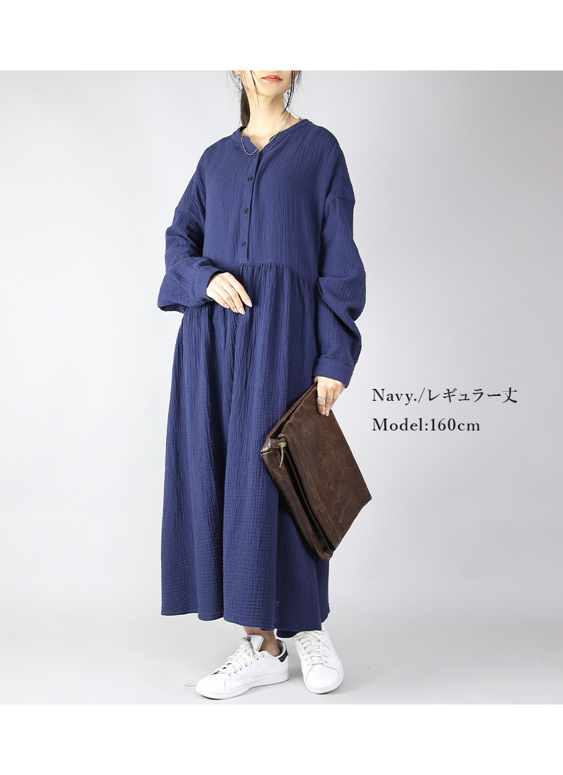 and it_（アンドイット） 爆買 ワンピース レディース 長袖 綿 ダブル