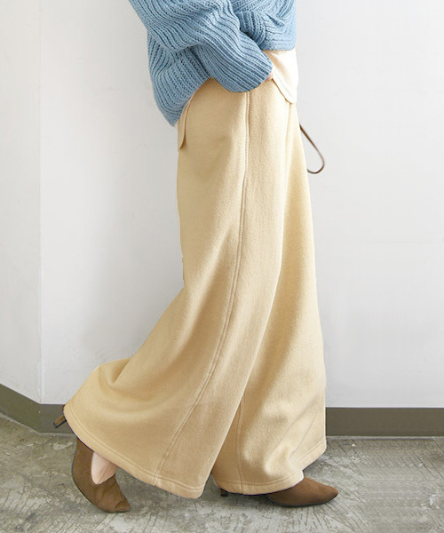 and it_ ワイドパンツ レディース 裏起毛 冬 秋 コーデ ロング
