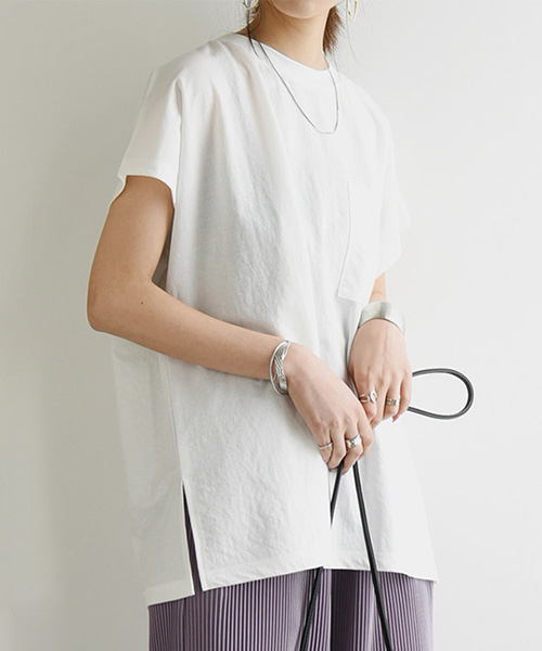 カットソー レディース 半袖 春夏 おしゃれ 接触冷感 吸水性 放湿性 tシャツ 体型カバー 50代 40代 30代 20代 トップス プルオーバー 白 黒 ひんやり 涼感 and it_ カットソー レディース 半袖 春夏 おしゃれ 接触冷感