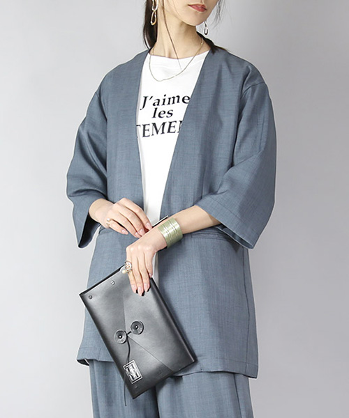 and it_ ノーカラージャケット レディース 七分袖 トップス ライト