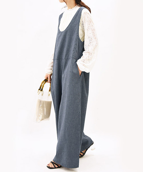 サロペット レディース 40代 コーデ 代 30代 春 秋 ロング パンツ オーバーオール 重ね着 ゆったり 体型カバー おしゃれ アンドイット And It レディース 通販 Paypayモール