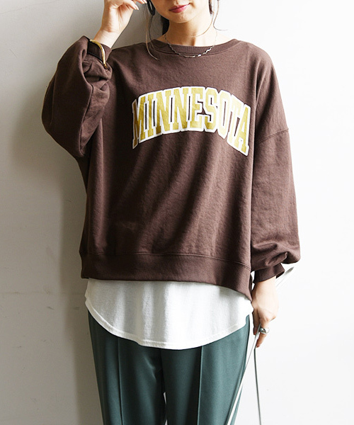 スウェット レディース トレーナー おしゃれ 長袖 秋 冬 春 裏毛 トップス プルオーバー ロゴ カジュアル ゆったり 古着風 ヴィンテージ風 50代 40代 30代 代 アンドイット And It レディース 通販 Paypayモール