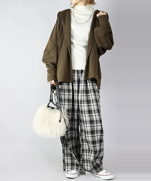 爆買 コーデセット レディース 3点 パーカー バルーンパンツ ニット