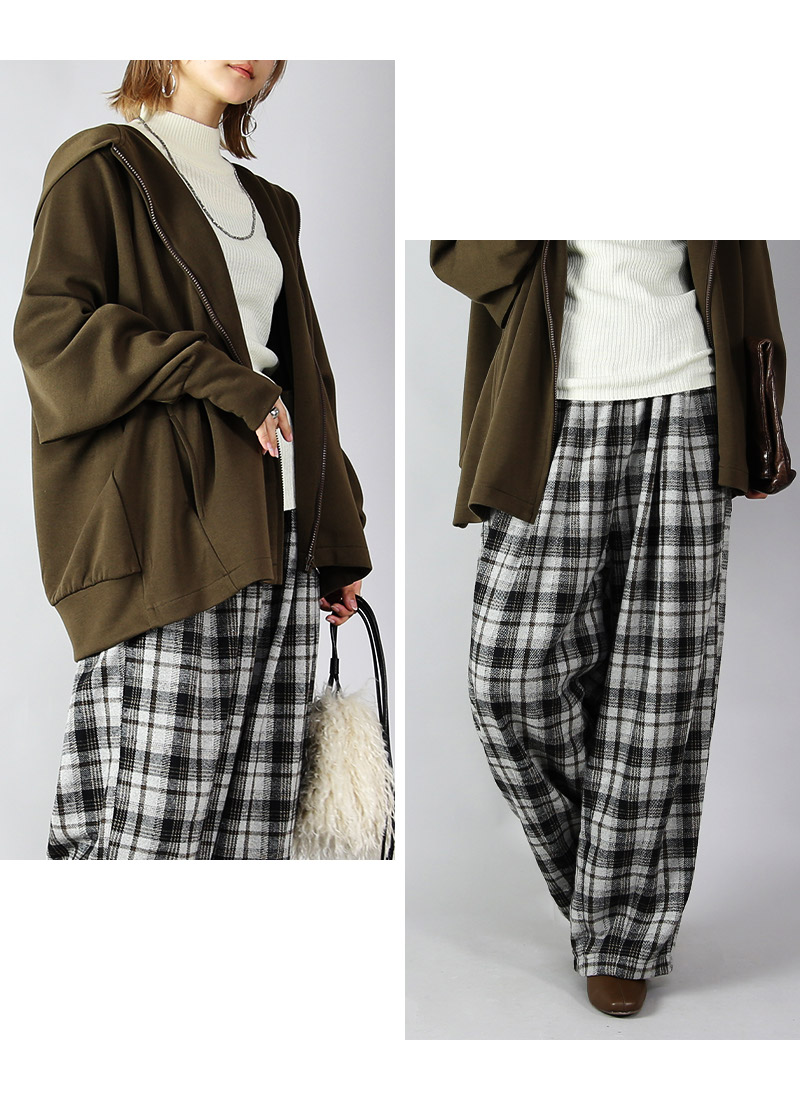 爆買 コーデセット レディース 3点 パーカー バルーンパンツ ニット