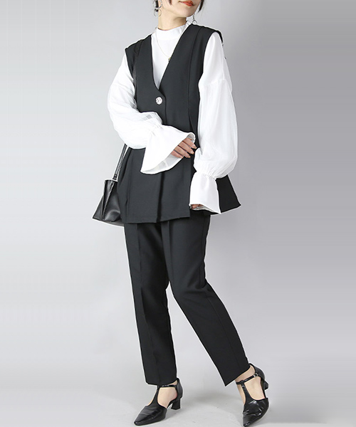 爆買 セレモニースーツ レディース セットアップ 2点 コーデセット ママ 入学式 卒業 入園 卒園 ベスト トップス パンツ ボトムス おしゃれ | and it_ | 03