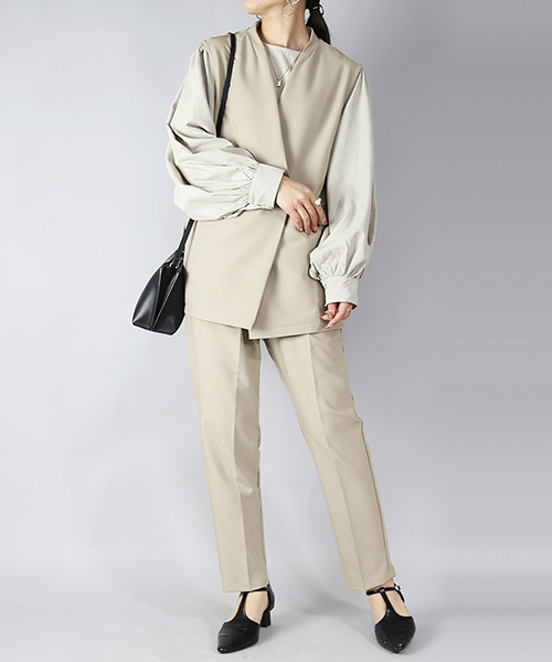 爆買 セレモニースーツ レディース セットアップ 2点 コーデセット ママ 入学式 卒業 入園 卒園 ベスト トップス パンツ ボトムス おしゃれ | and it_ | 04