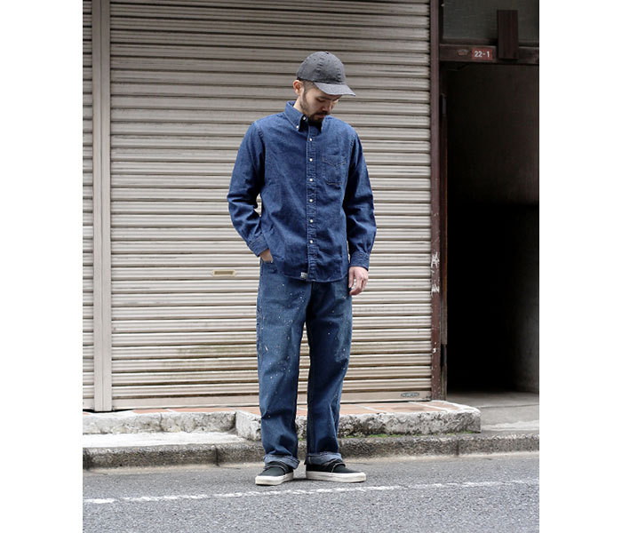 orSlow デニムシャツ 2 日本製 長袖 ボタンダウン インディゴ orSlow（オアスロウ） 予約商品(お届け予定 2月頃以降) ボタンダウン