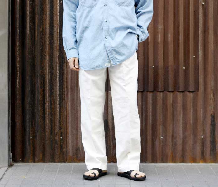 orSlow（オアスロウ） キナリデニム ツータック ワイドトラウザーズ