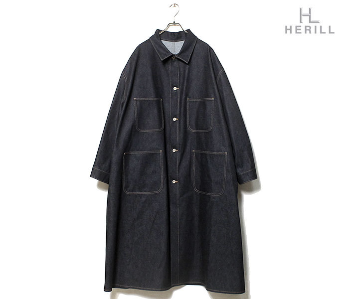 herill へリル　カシミアデニムpコート サイズ3 herill へリルカシミアデニムpコート サイズ3