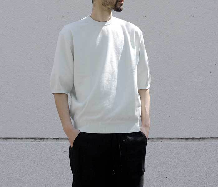 HERILL ヘリル ニット 半袖 コットン クルーネック COTTON CREWNECK