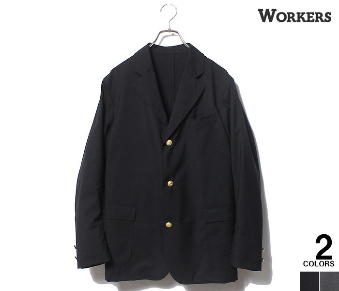 ワーカーズ WORKERS ウールトロピカル ブレザー ジャケット 紺ブレ Blazer Jacket  (2201-BLAZER-WOOL-TROPICAL)-アンドフェブストア - andPheb Stor(E) - 通信販売