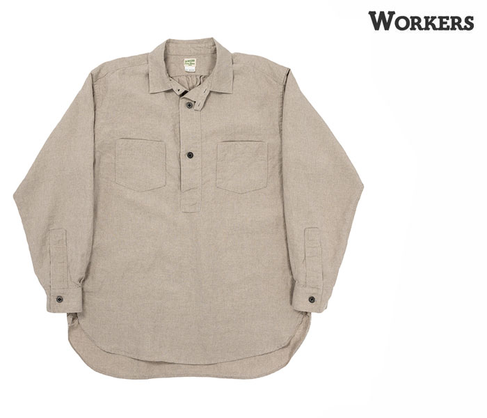 ワーカーズ WORKERS リネン プルオーバー ワークシャツ (2309