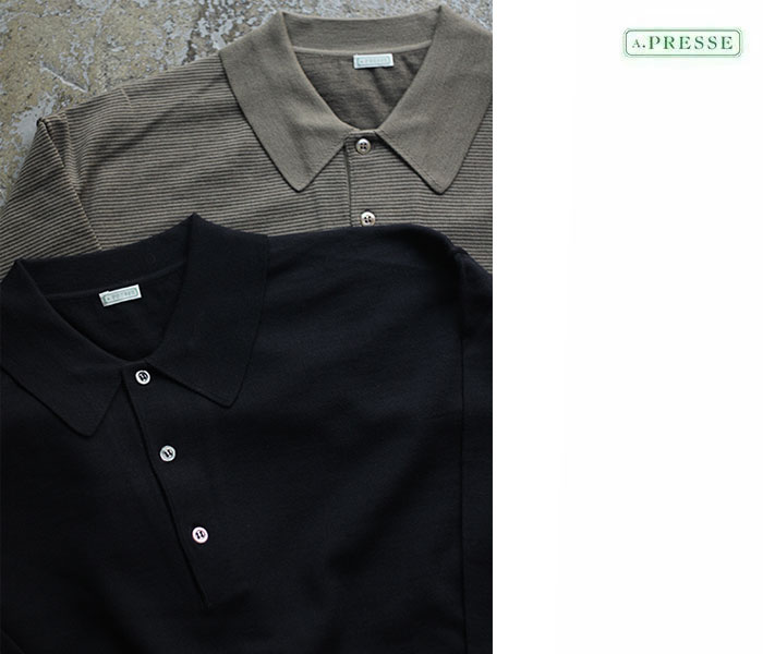 A.PRESSE - アプレッセ23AW ニットポロ L/S Knit Polo Shirts