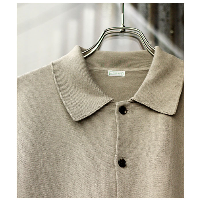 アプレッセ A.PRESSE コットン ニット ポロカーディガン Cotton