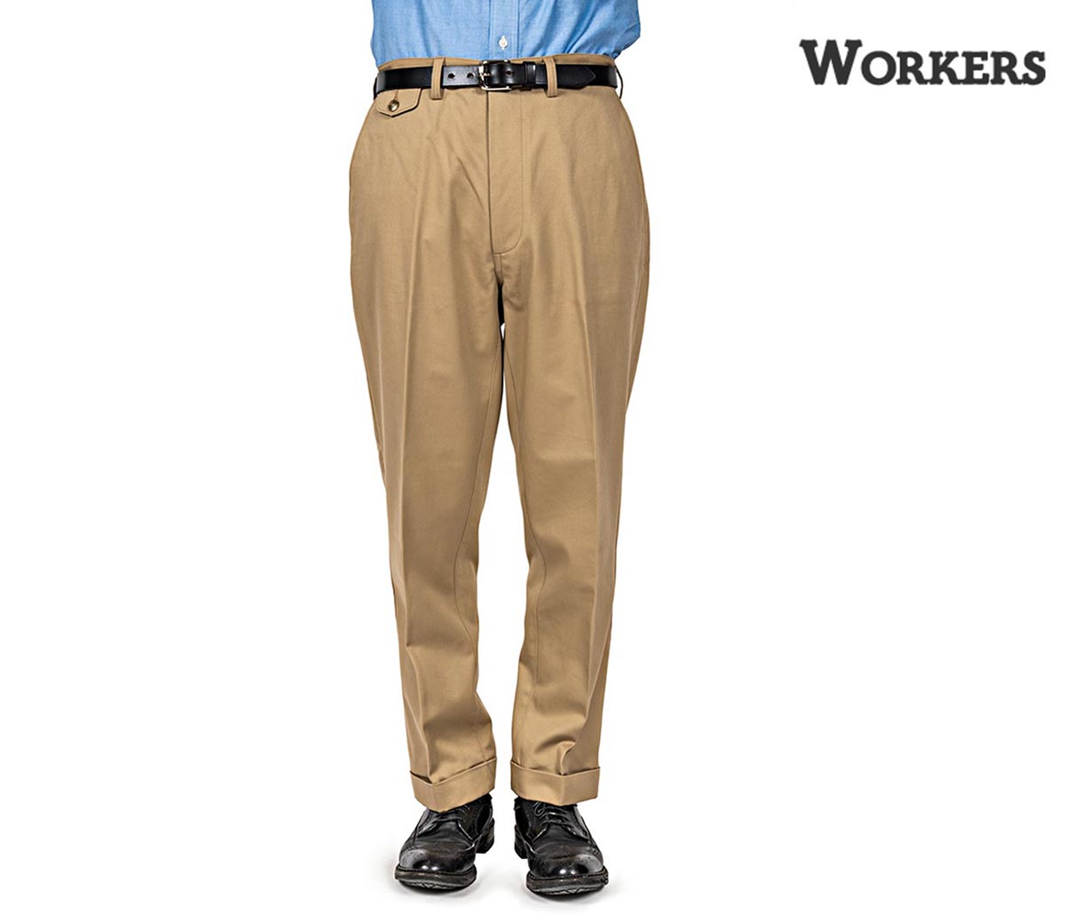 ワーカーズ WORKERS リンクル・レジスト チノ ベージュ ムーングロー