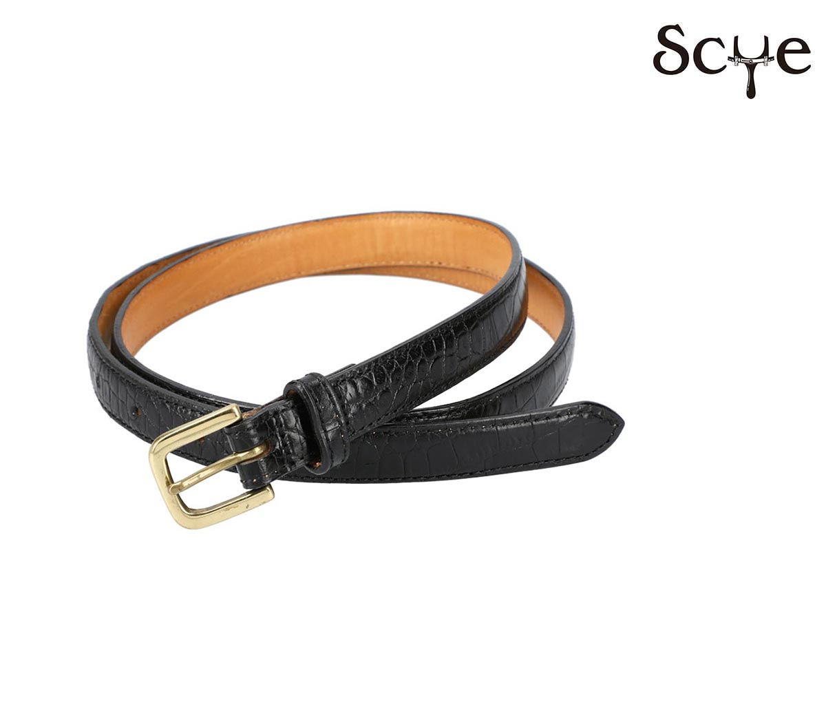 Scye（サイ） クロコ型押し ドレス ベルト Press Croco Dress Belt