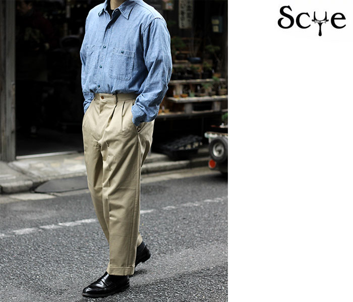 SCYE BASICS サイベーシックス San Joaquin Cotton Chino 2 Pleated