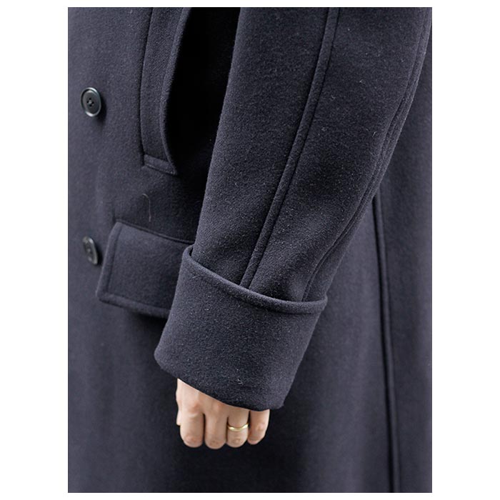 Scye（サイ） ウール カシミヤ メルトン ダブル オーバーコート (5124