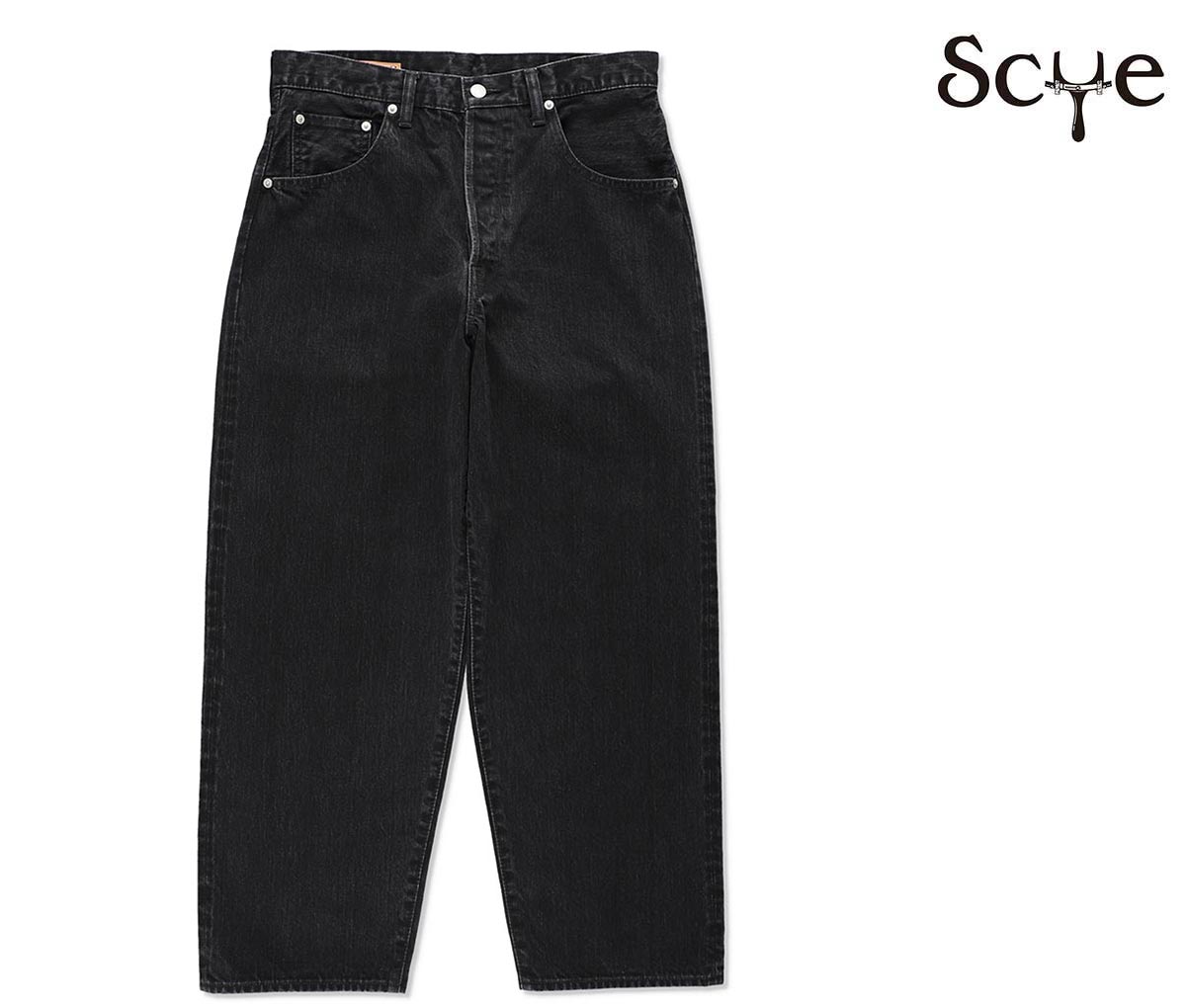 Scye（サイ） セルヴィッチ ブラック デニム バギージーンズ Selvage