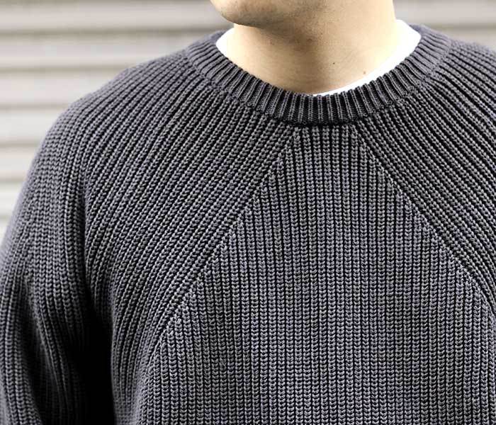 BATONER COTTON SIGNATURE CREW NECK KNIT - ニット