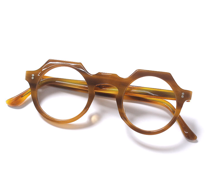 クラウンパント CROWN PANT TORTOISE FRAME FRANCE 1950s デッドストック ヴィンテージ トータス ライトブラウン  フレームフランス メガネ 眼鏡 フレーム New Old Stock NOS (CROWNPANT-LT-BRN-VTG)-アンドフェブストア - 