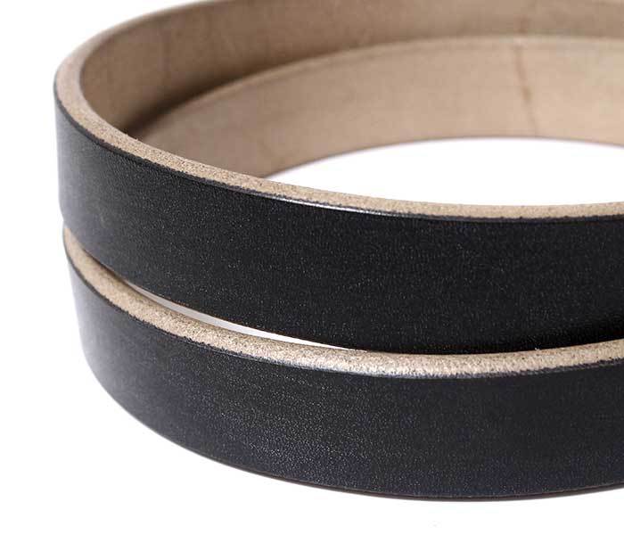INTERIM インテリム　オークバークレザーベルト　25mm 25ss INTÉRIM/インテリム】25mm OAK BARK LEATHER BELT - BLACK