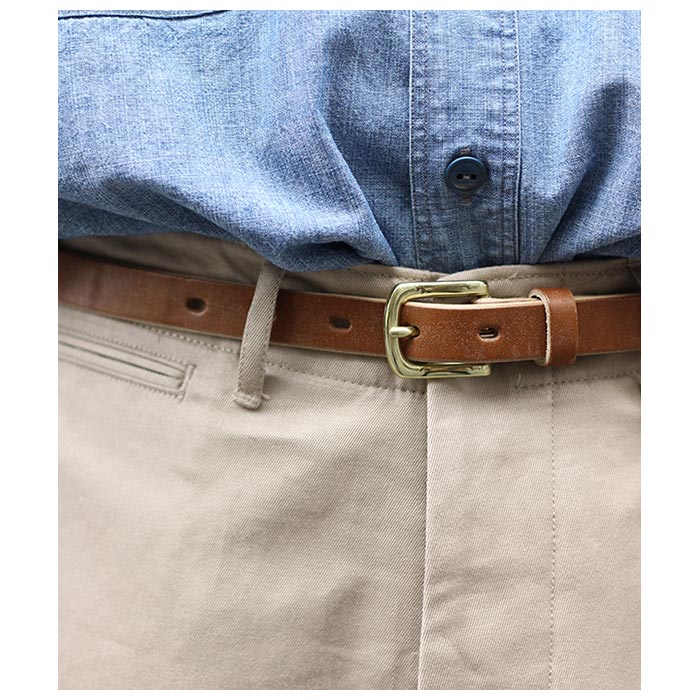 インテリム INTERIM 20mmブラウン オークバーク レザー ベルト 20mm BROWN OAK BARK LEATHER BELT  (IT21A419-20-BR)