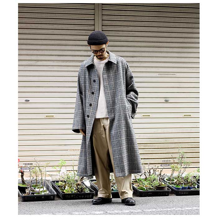 インテリム INTERIM HYPER BIG チェックツイード ベルテッド オーバー  