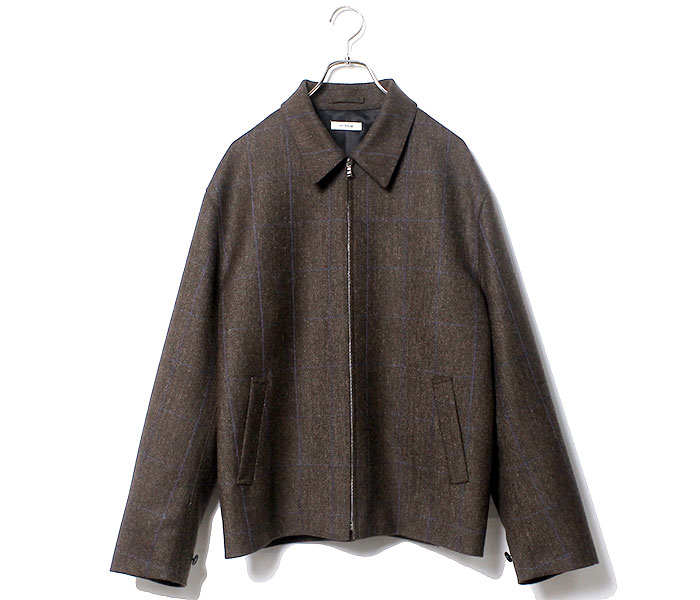 INTERIM ツイードジャケット インテリム INTERIM LOVAT TWEED ハリントンジャケット D.BROWN