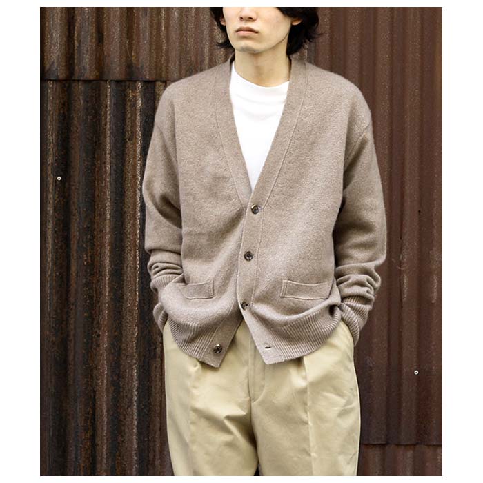 インテリム INTERIM カシミヤ カーディガン NATURAL BROWN CASHMERE 