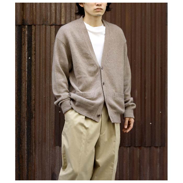 インテリム INTERIM カシミヤ カーディガン NATURAL BROWN CASHMERE CARDIGAN (IT22A151)