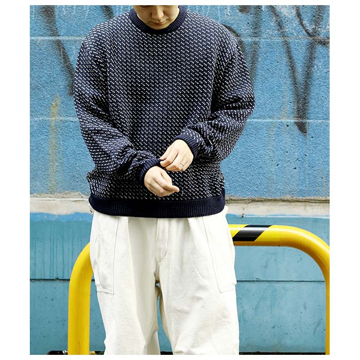 インテリム INTERIM アルパカ バーズアイ ヘビー クルーセーター ALPACA BIRD'S EYE HEAVY CREW SWEATER  (IT23A059)