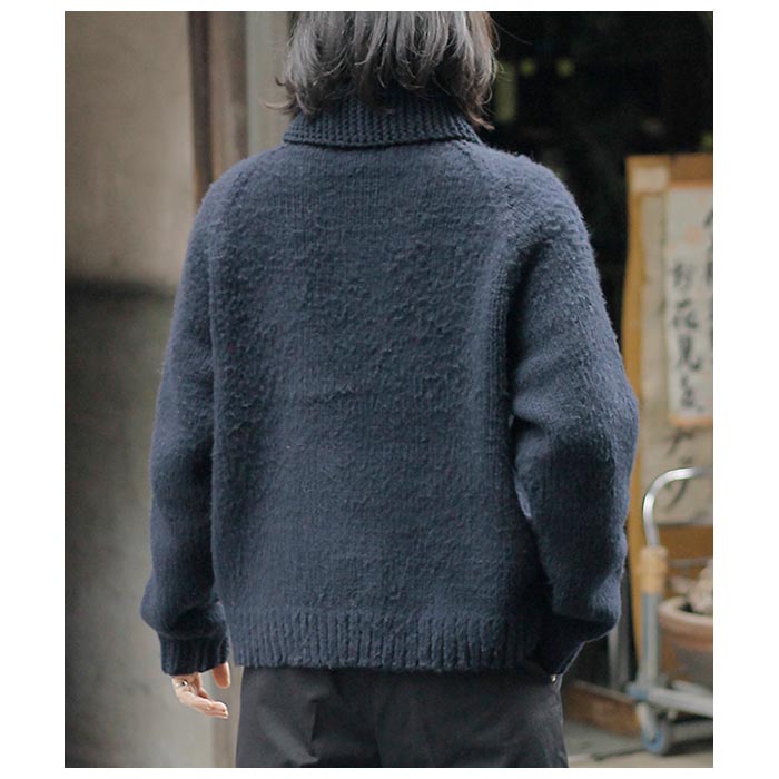 インテリム INTERIM ハンドニット ヤク モヘア ネイビー ハイパー