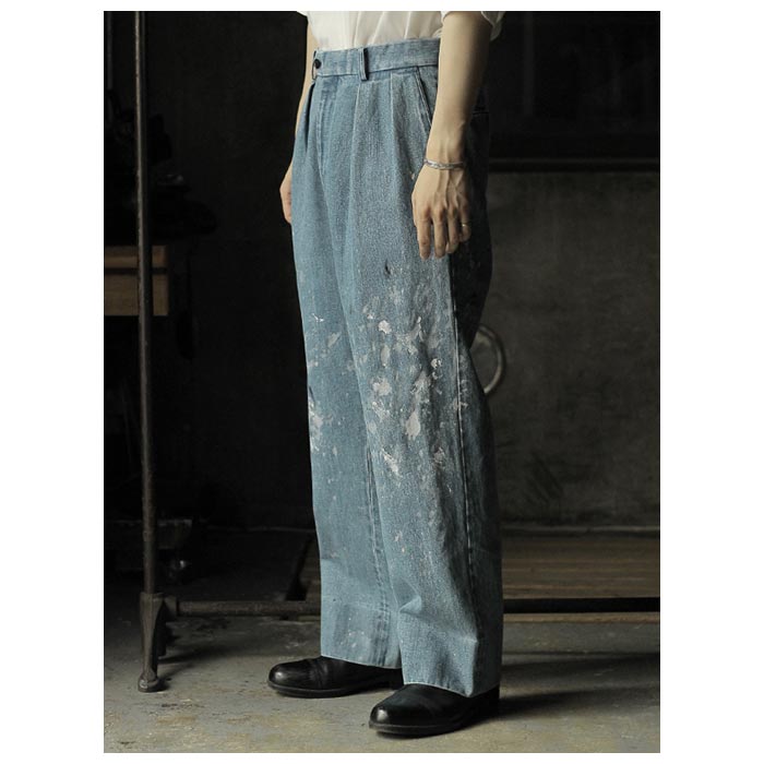 【インテリム】ギザ ギャバジン 2タック ストレート スラックス 5 INTÉRIM/インテリム】GIZA GABARDINE 2-TUCK STRAIGHT SLACKS