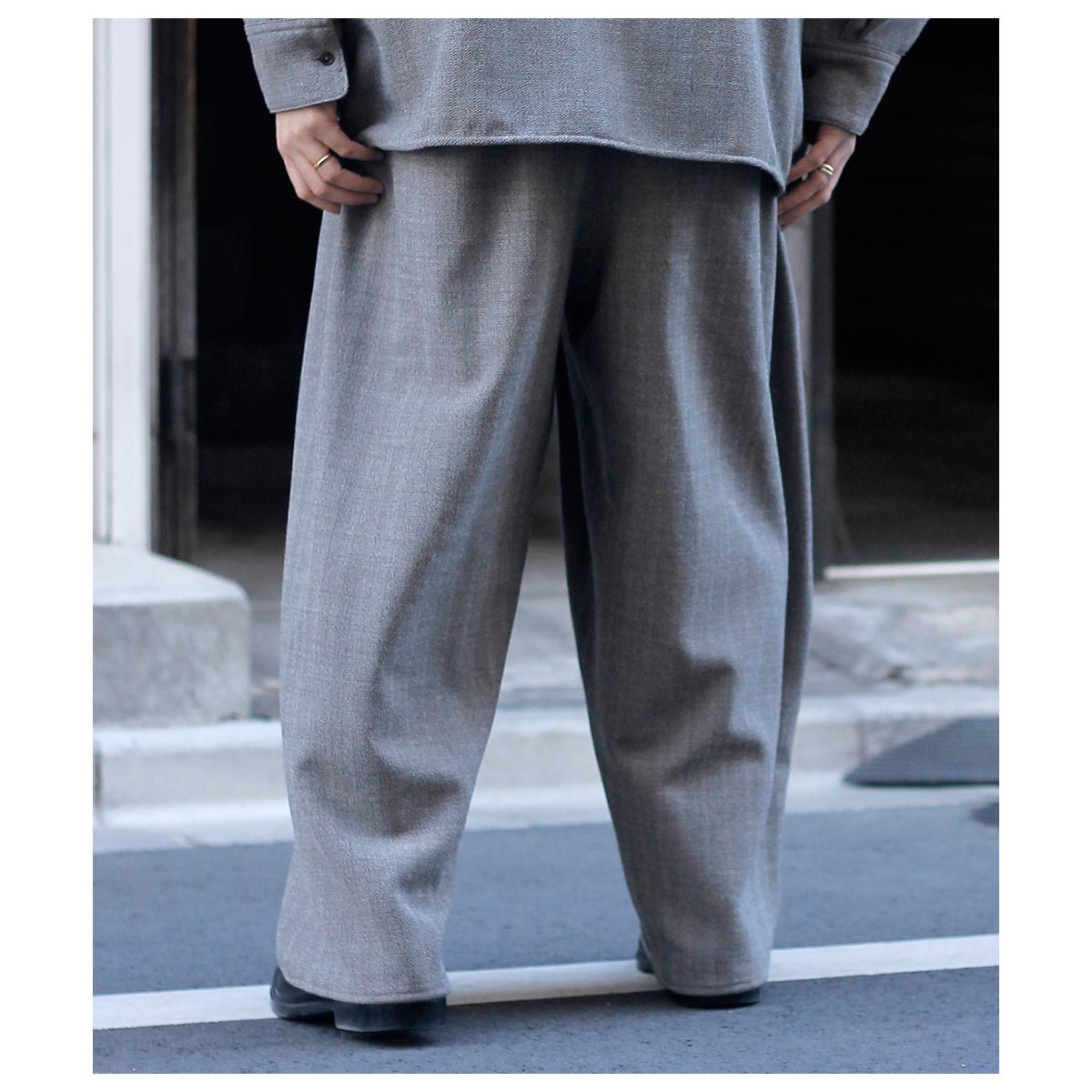 ノノット NONNOTTE ルーズ ウェービング ヘリンボーン ドレーピング