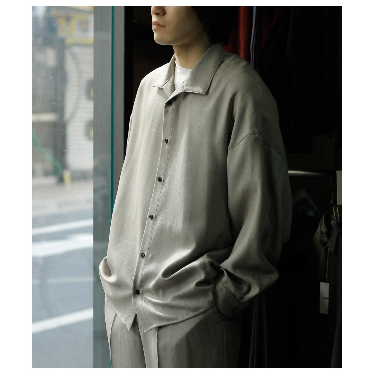 ノノット NONNOTTE ウールシルク ゴースト プレイド ドレーピング