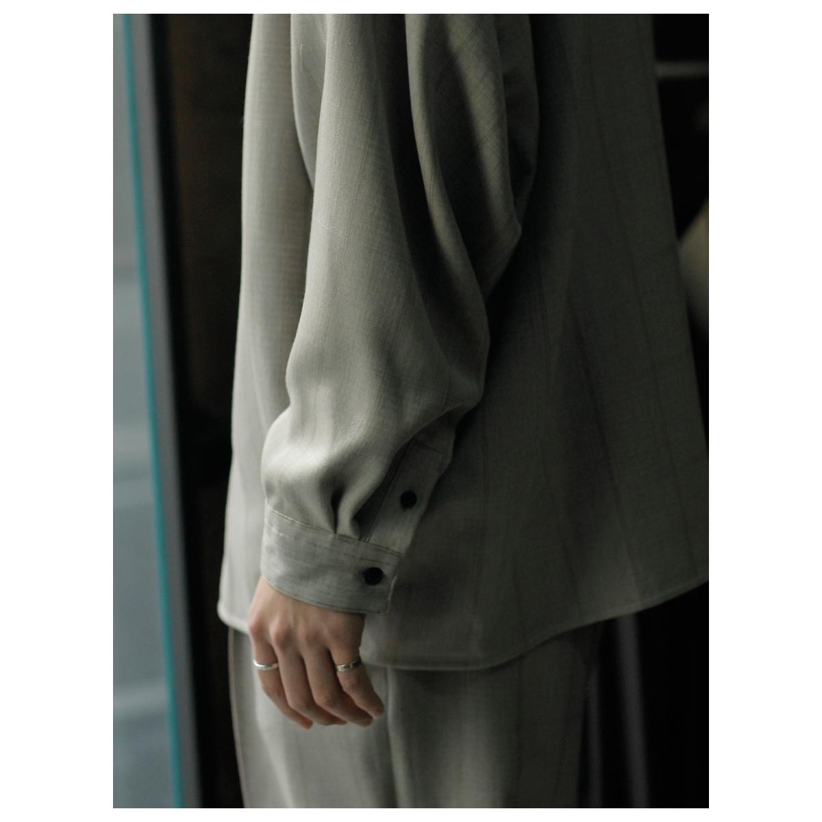 ノノット NONNOTTE ウールシルク ゴースト プレイド ドレーピング