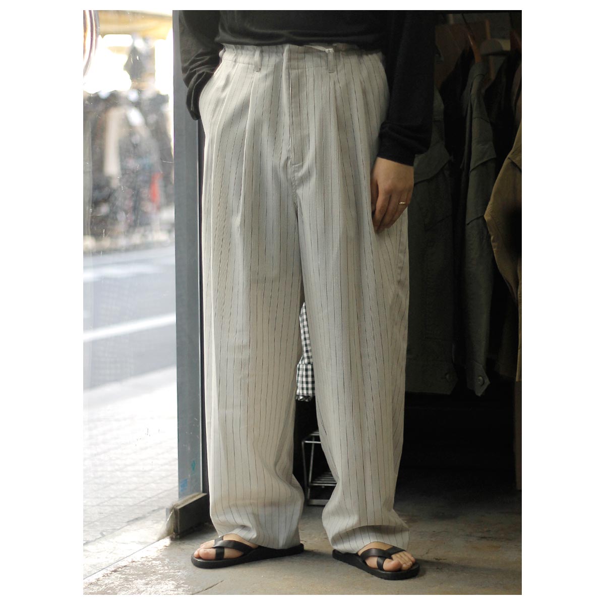 ノノット NONNOTTE ウール/ナイロン 2タック ドローコード ワイド