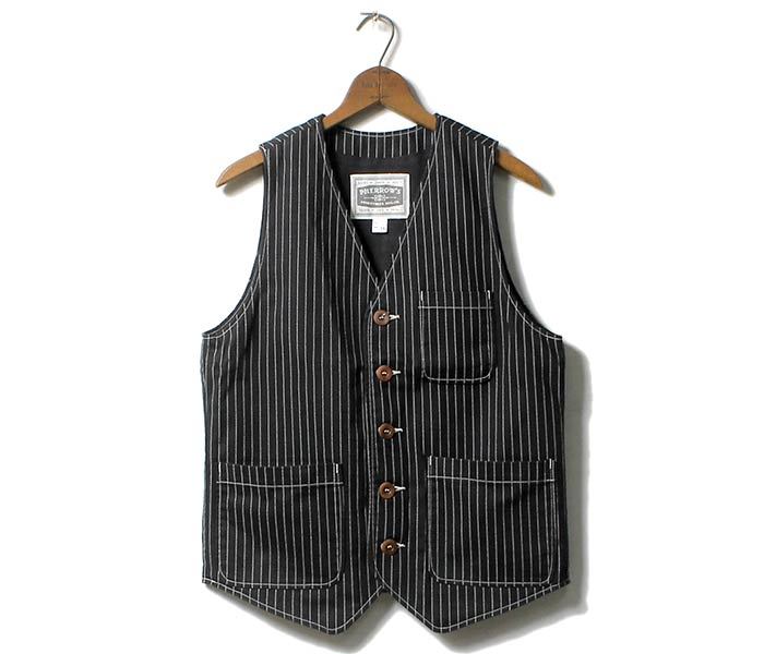 フェローズ PV1-W ブラックウォバッシュ 42 ワークベスト 日本製 フェローズ PV1-W ブラックウォバッシュ 42 ワークベスト 日本製